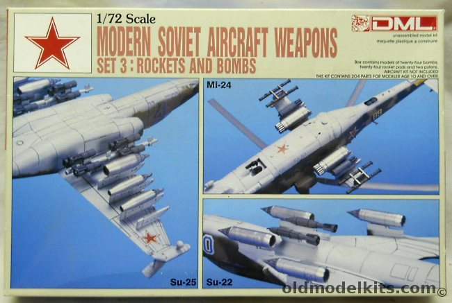 DML 1/72 Modern Soviet Aircraft Weapons Set 3 Rockets and Bombs, 2506 plastic model kit
